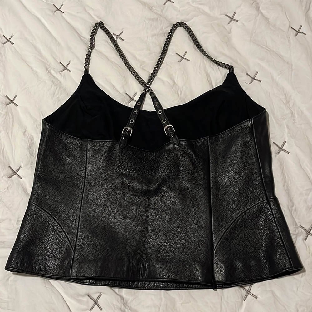Harley-Davidson Black Leather Tank Top - Picture 2 of 7
